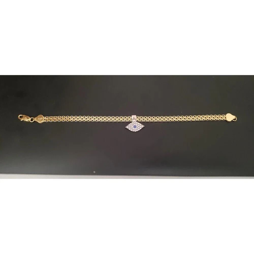 Giani Bernini CZ Evil Eye Bismark Chain Bracelet 7.25